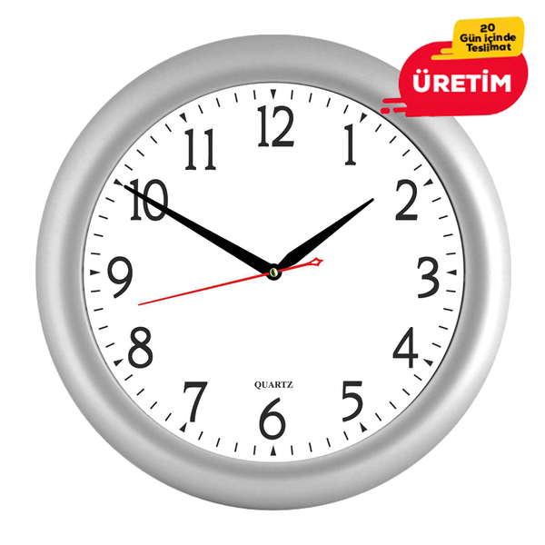 DUVAR SAATİ 32 CM GÜMÜŞ ST354105 GM DUVAR SAATİ 32 CM GÜMÜŞ ST354105 GM