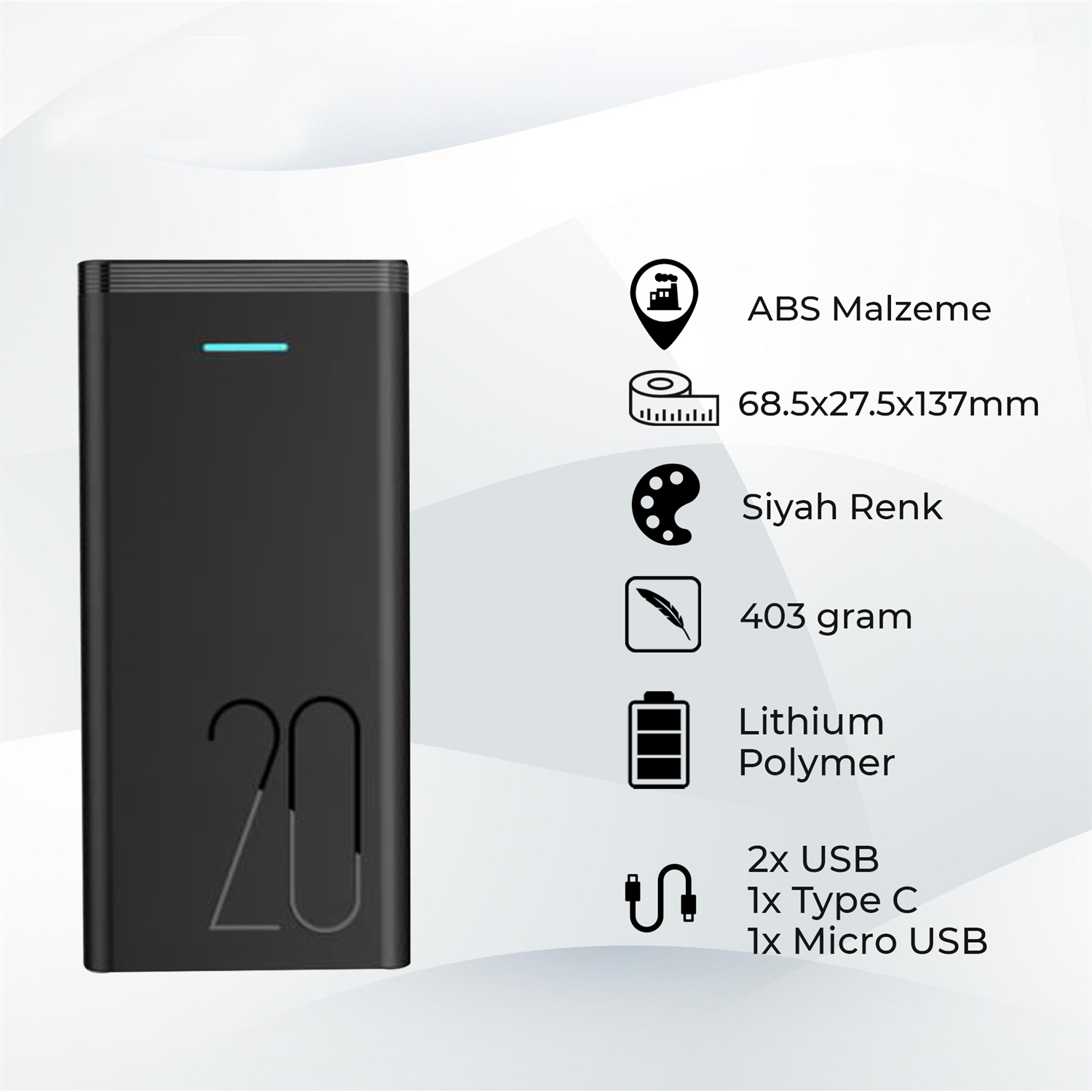 St-P20 20000 Mah Powerbank St-P20 20000 Mah Powerbank