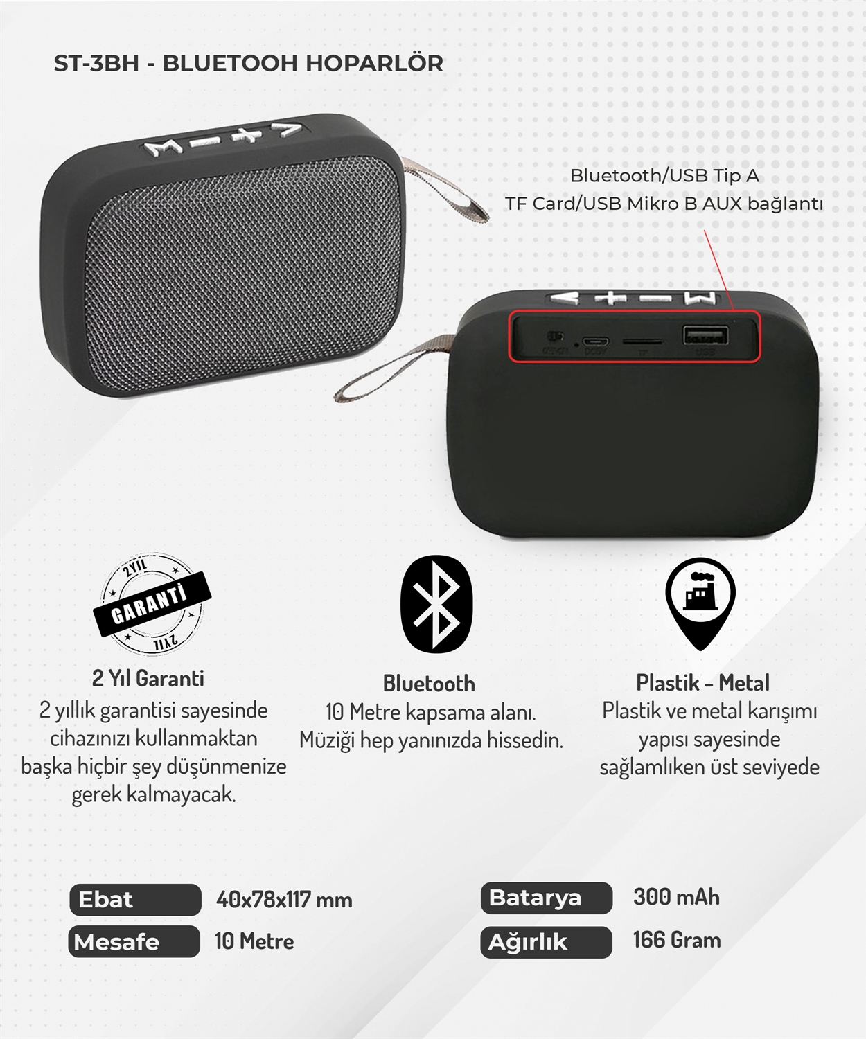 St-3Bh- Bluetooth Hoparlör St-3Bh- Bluetooth Hoparlör